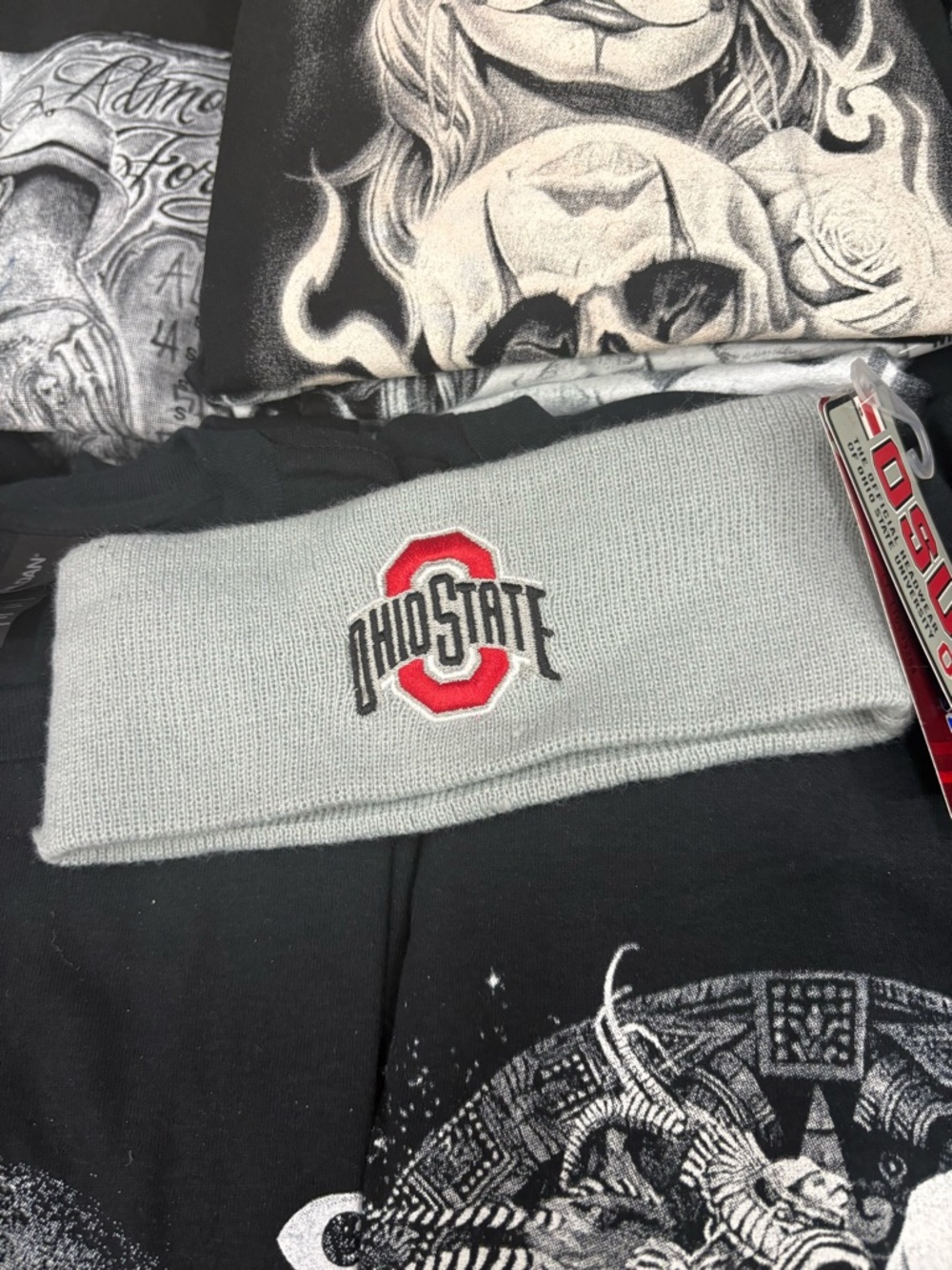 Ohio State Gray Knit Headband with Embroidered Logo